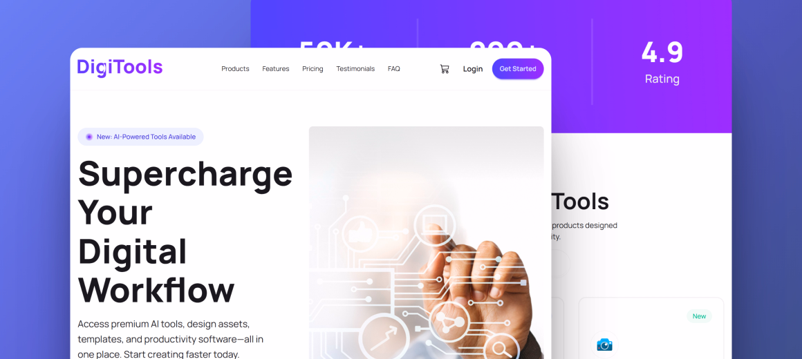 Digitools platform dashboard preview