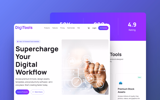 Digitools platform dashboard preview